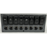 Rocker Switch Panel - 8 Switch - SPST/ ON-OFF - PN-AP8J - ASM